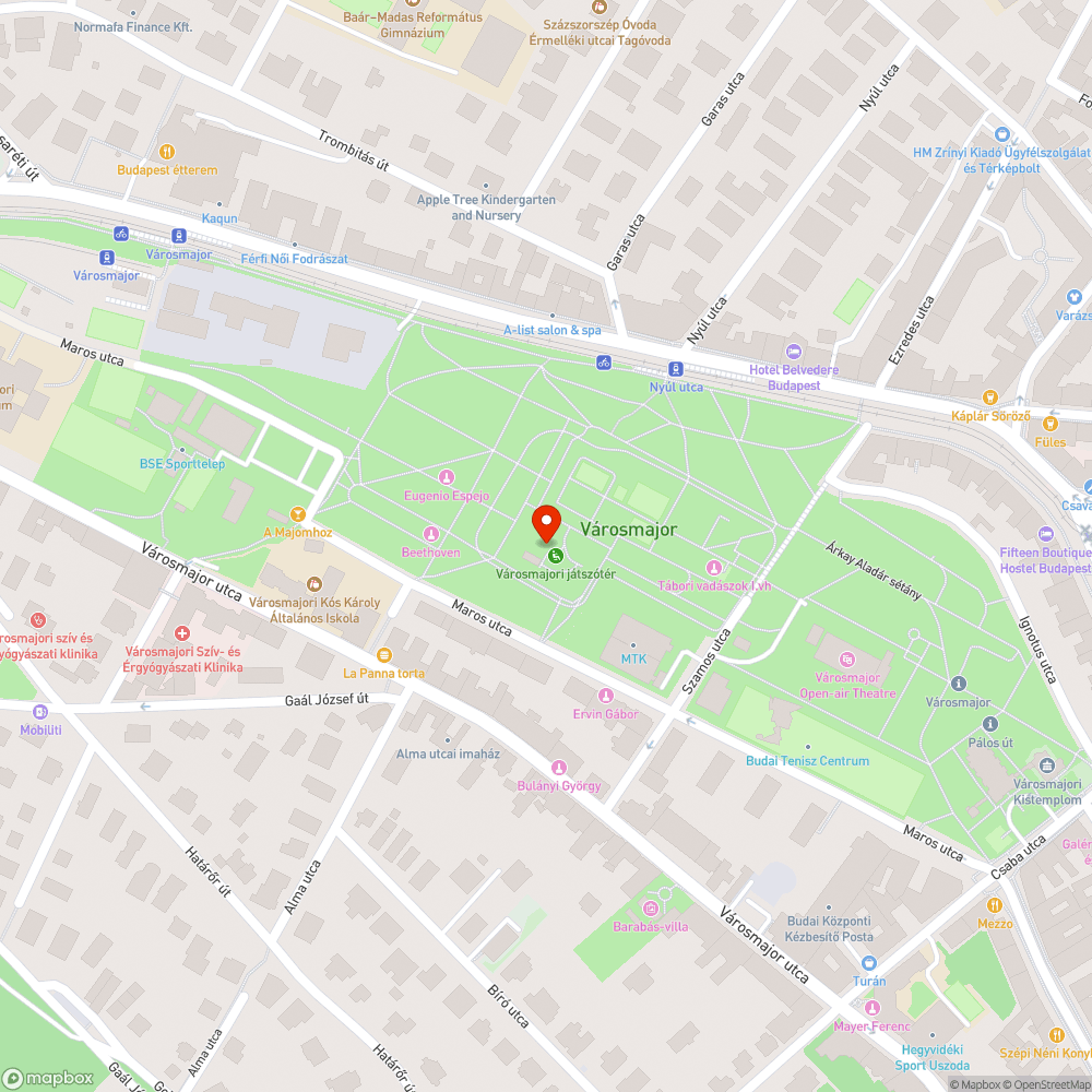 Városmajor játszótér homokozó bejelentés helye