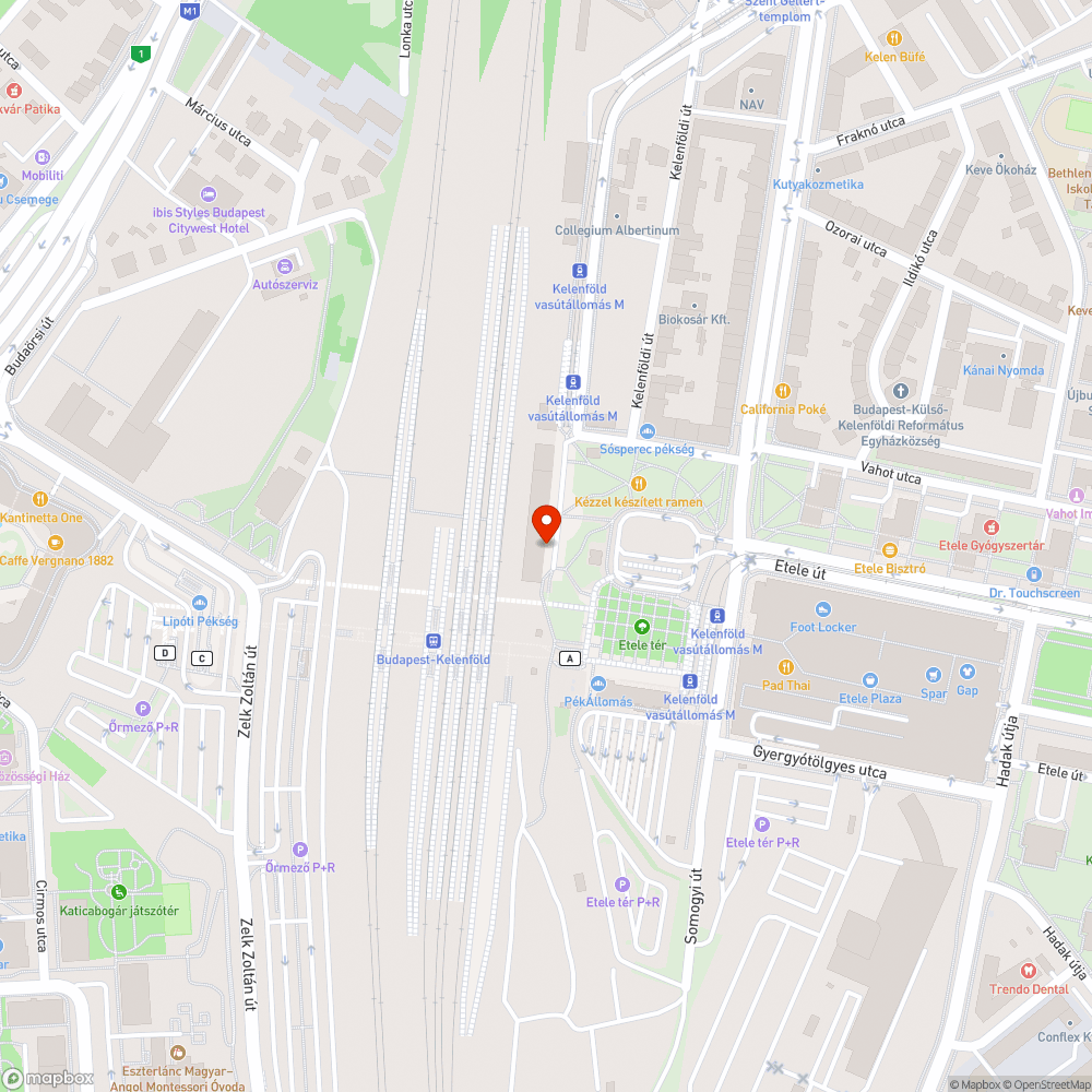 Kelenföld vasútállomás teli kukák bejelentés helye