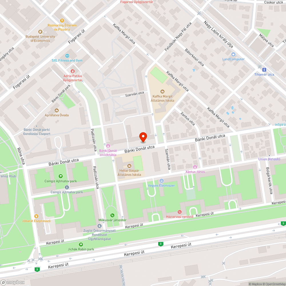 Bánki Donát utcai ágak bejelentés helye