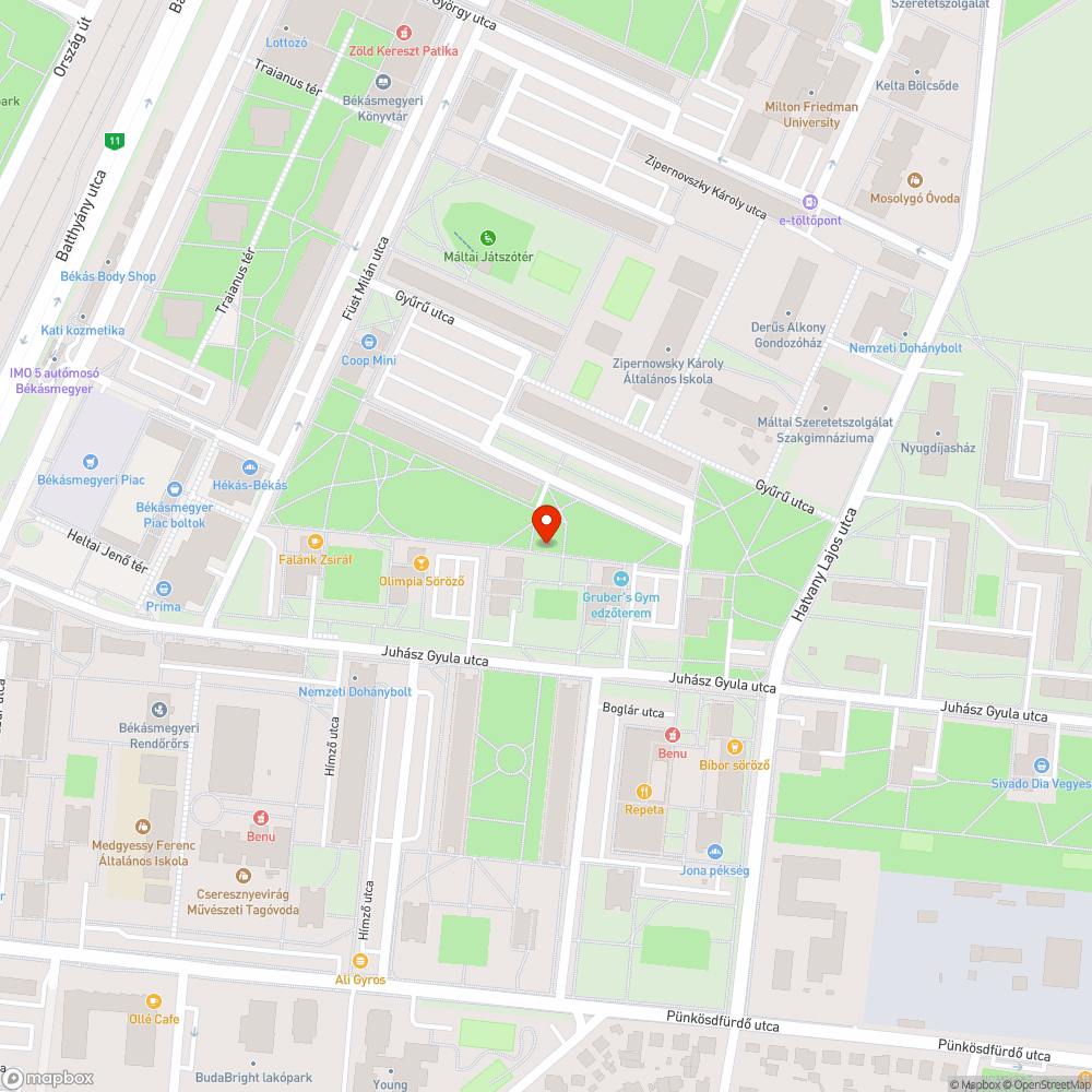 Leszakadt faág bejelentés helye