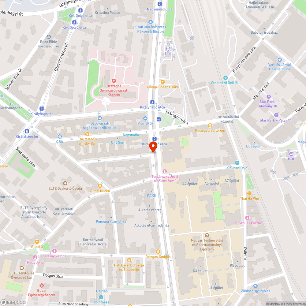 Gyalogos átkelő hiánya az Alkotás utcán bejelentés helye