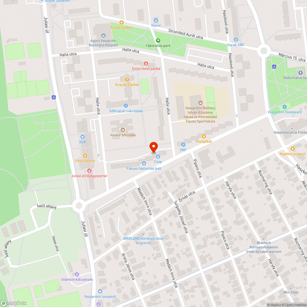 Az úttesten lévő kátyú. bejelentés helye