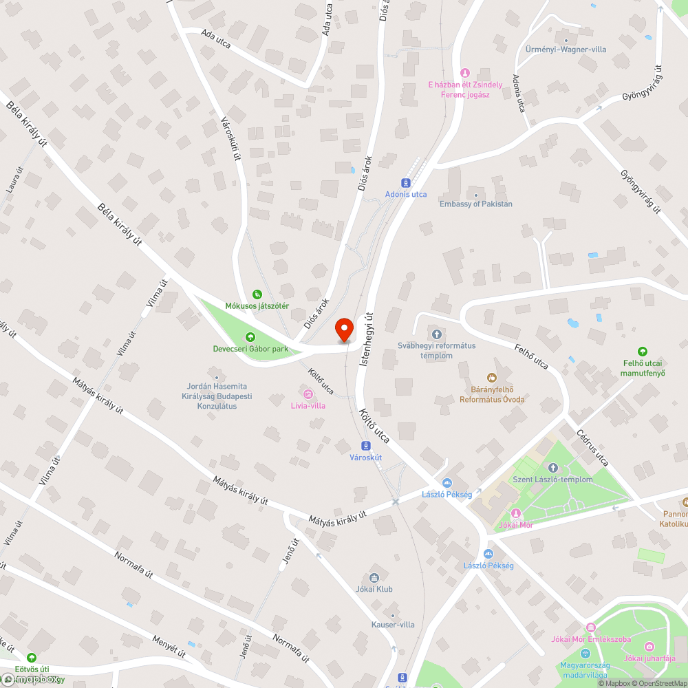 Gyalogos út hiánya bejelentés helye