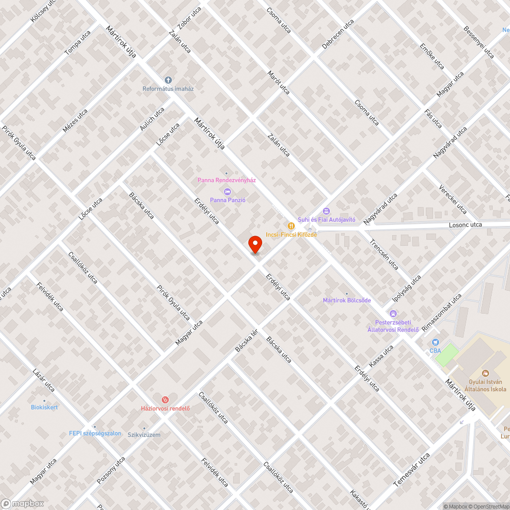 Elhagyott autó bejelentés helye