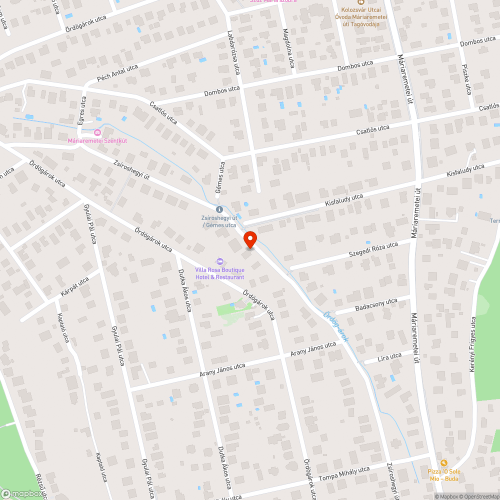 Kátyú bejelentés helye