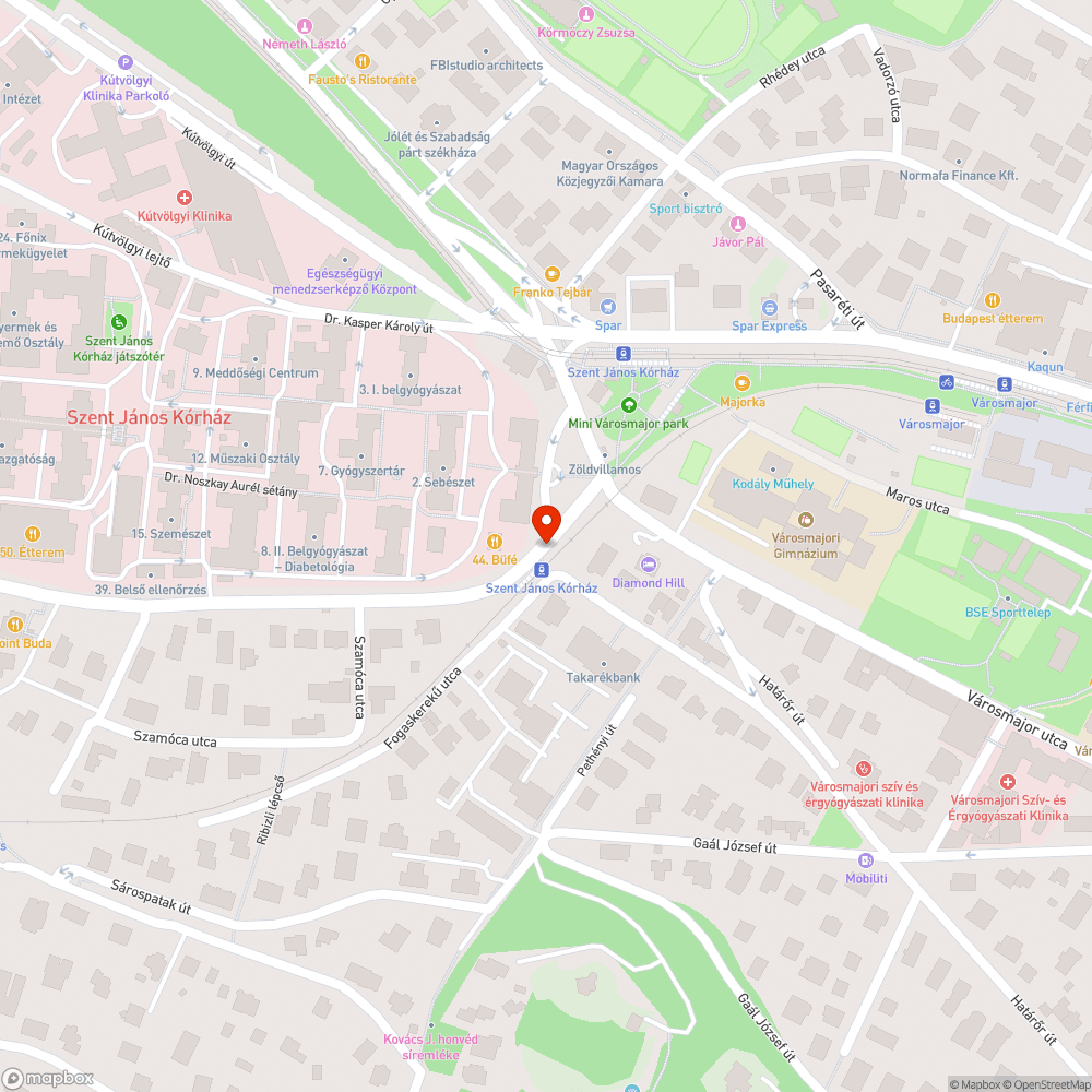 Kiszáradt fák a Fogas mentén bejelentés helye