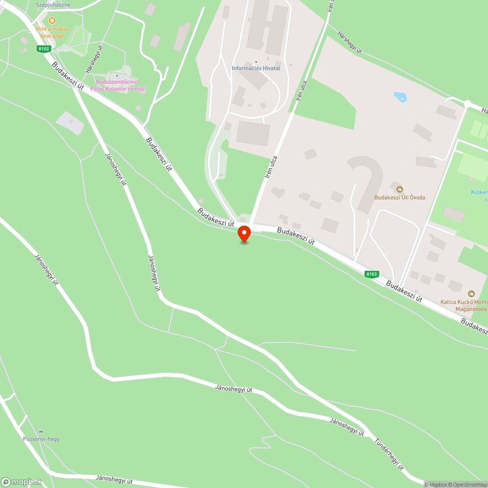 Kivilágítatlan, rosszul látható 2 oszlop bejelentés helye