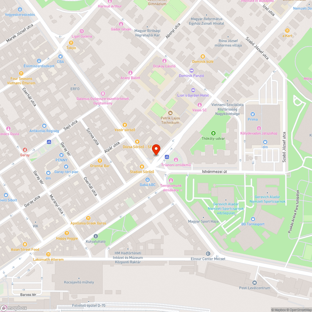 Kiszáradt fa bejelentés helye