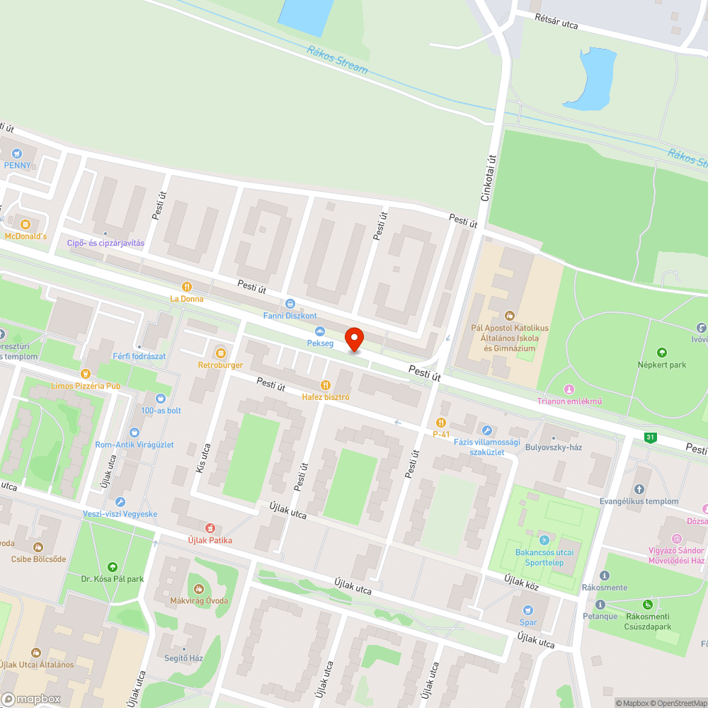 Elhagyott jármű bejelentés helye