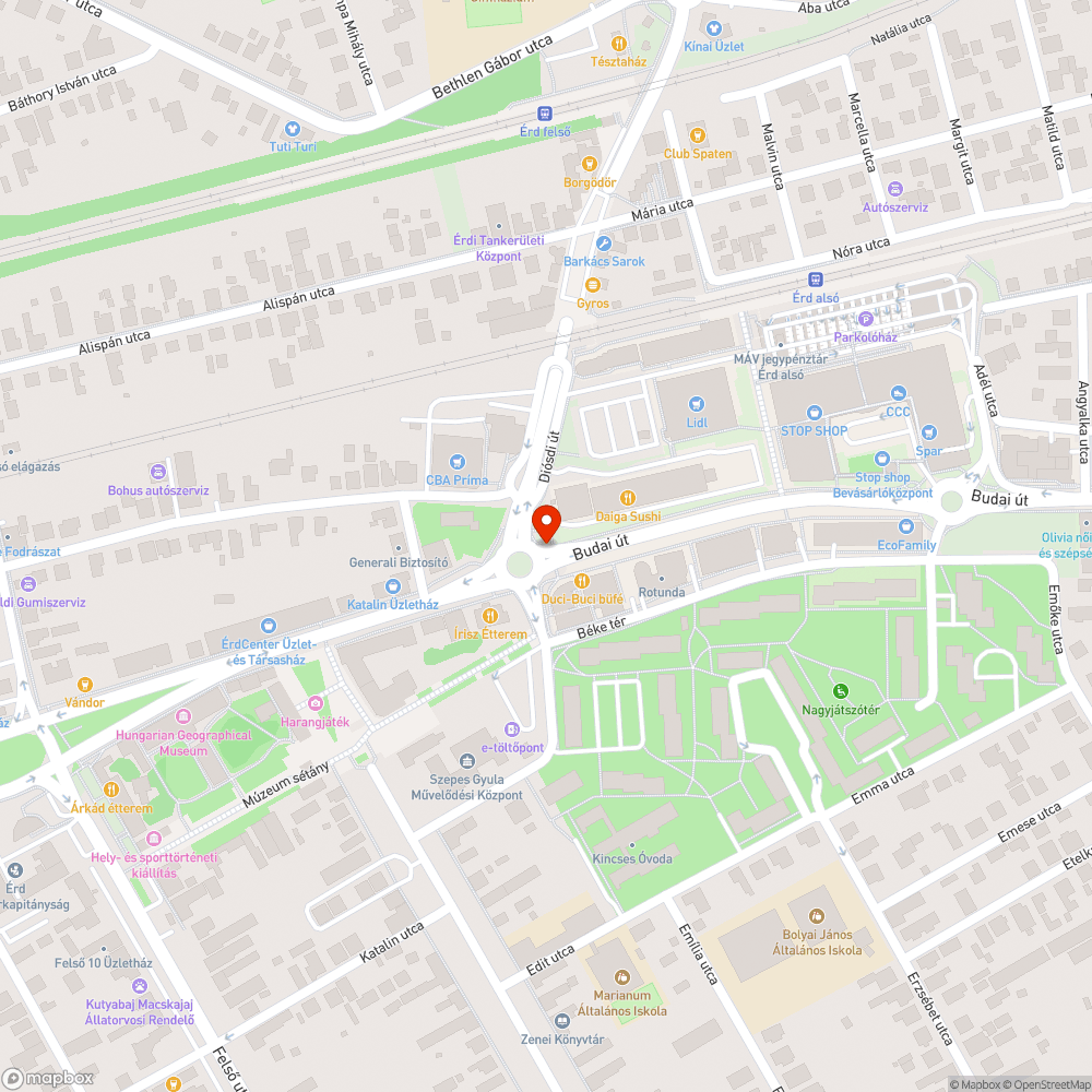 Központi kátyú bejelentés helye