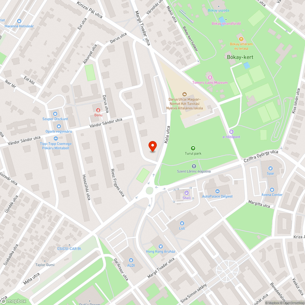 Elhagyott autó bejelentés helye