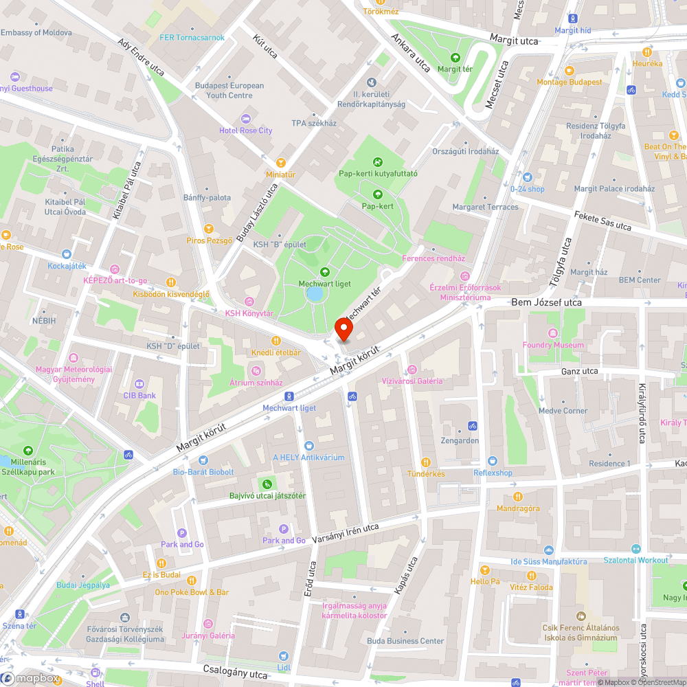 Nehezen látható zebra a Mechwart ligetnél bejelentés helye