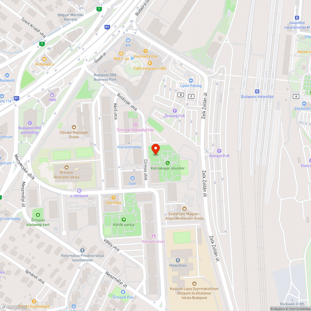 Katicabogár játszótér wc bejelentés helye