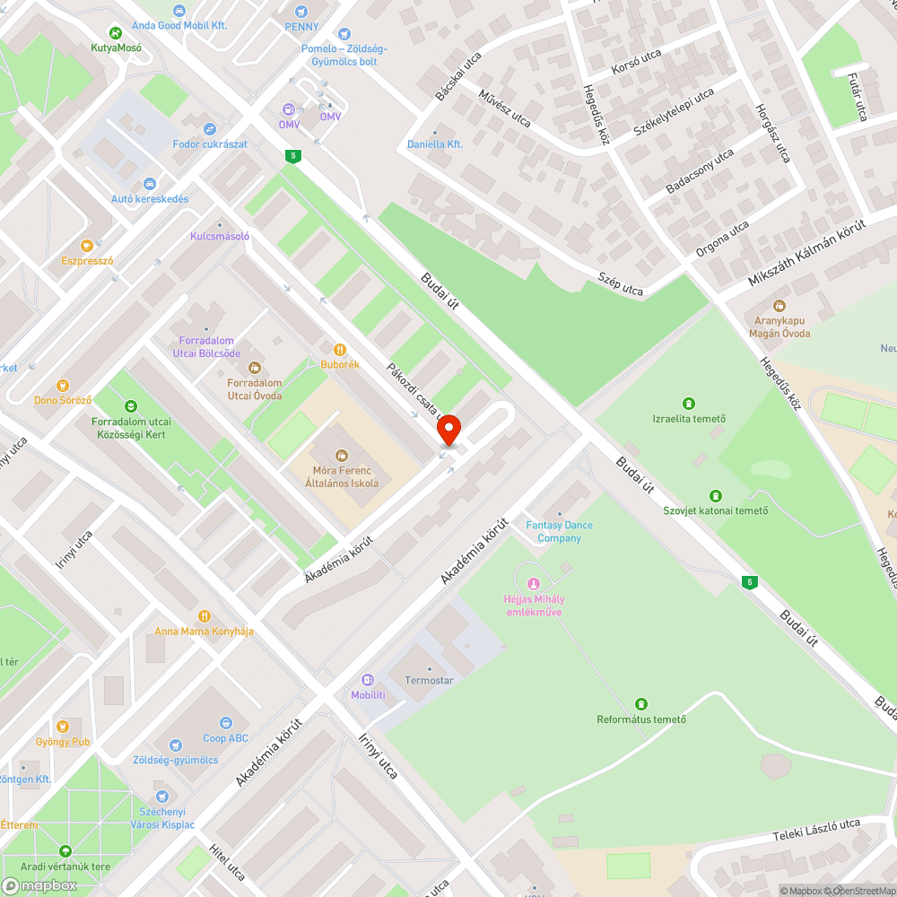 Kátyú bejelentés helye