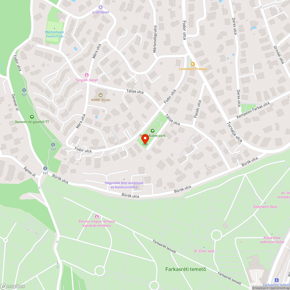 Elpusztult fa bejelentés helye