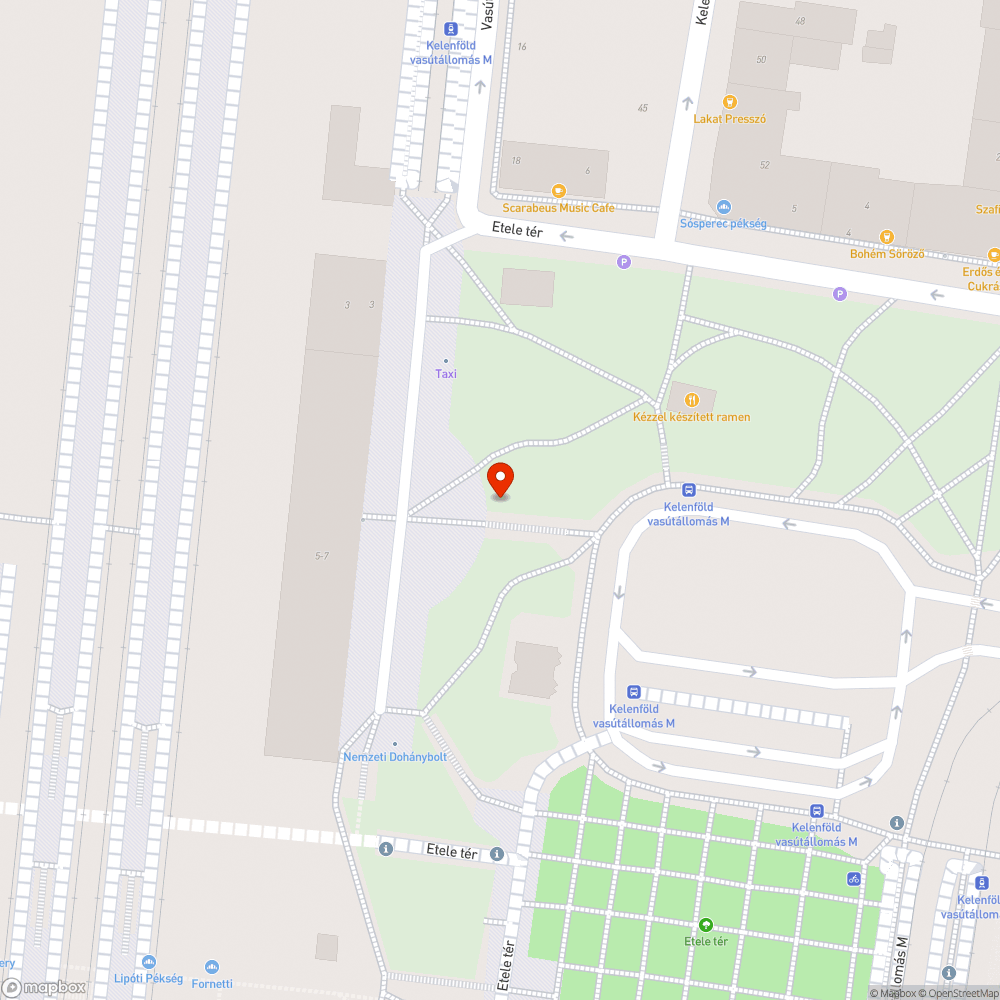 Kelenföld régi vasútállomás épület előtt szemét bejelentés helye