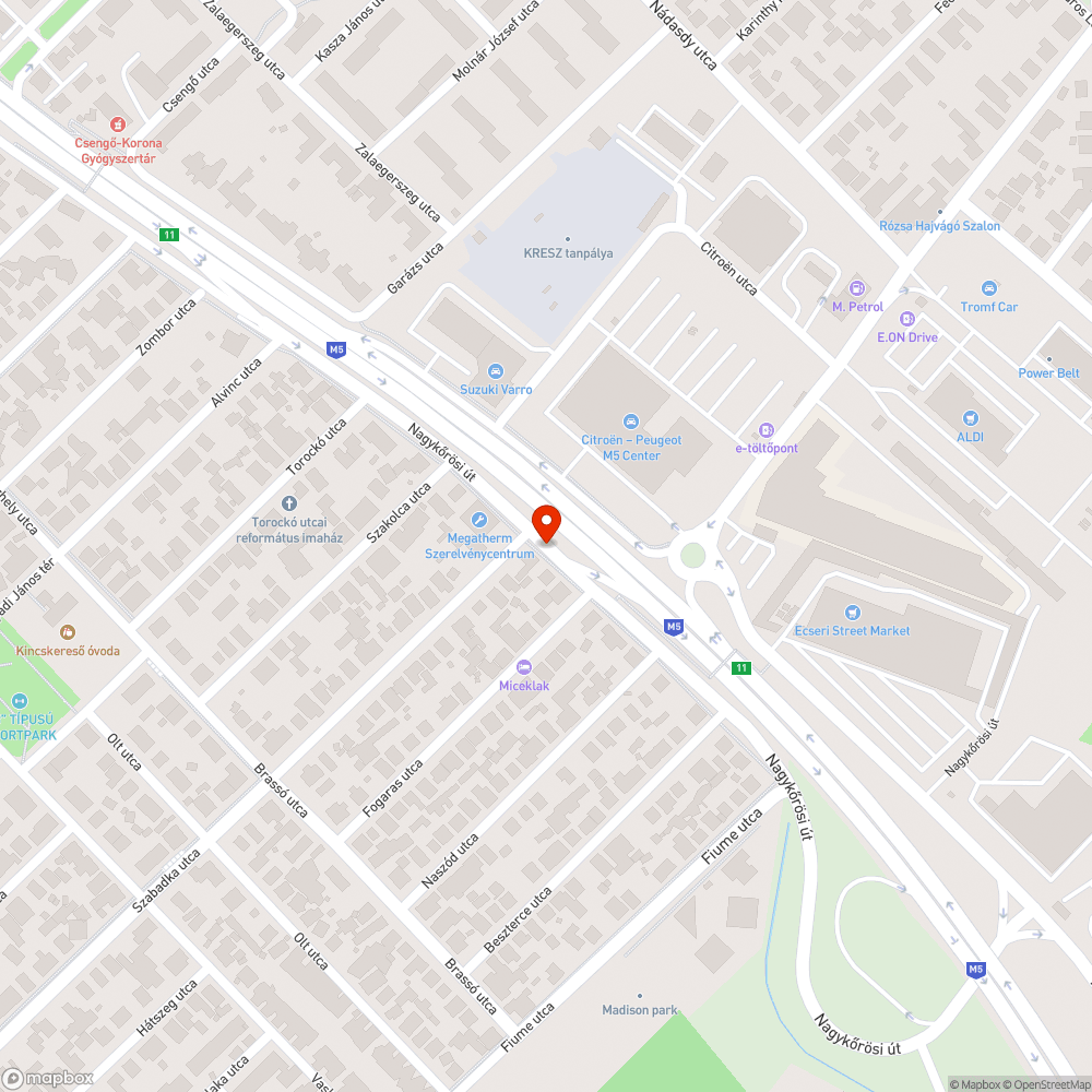 Fekália buszmegállóban bejelentés helye