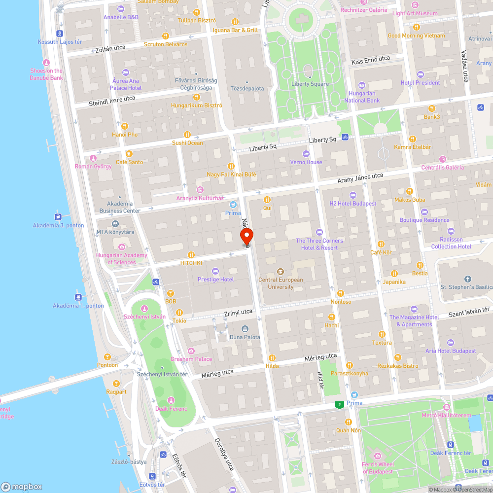 Kerékpártároló hiánya a Nádor utcában bejelentés helye