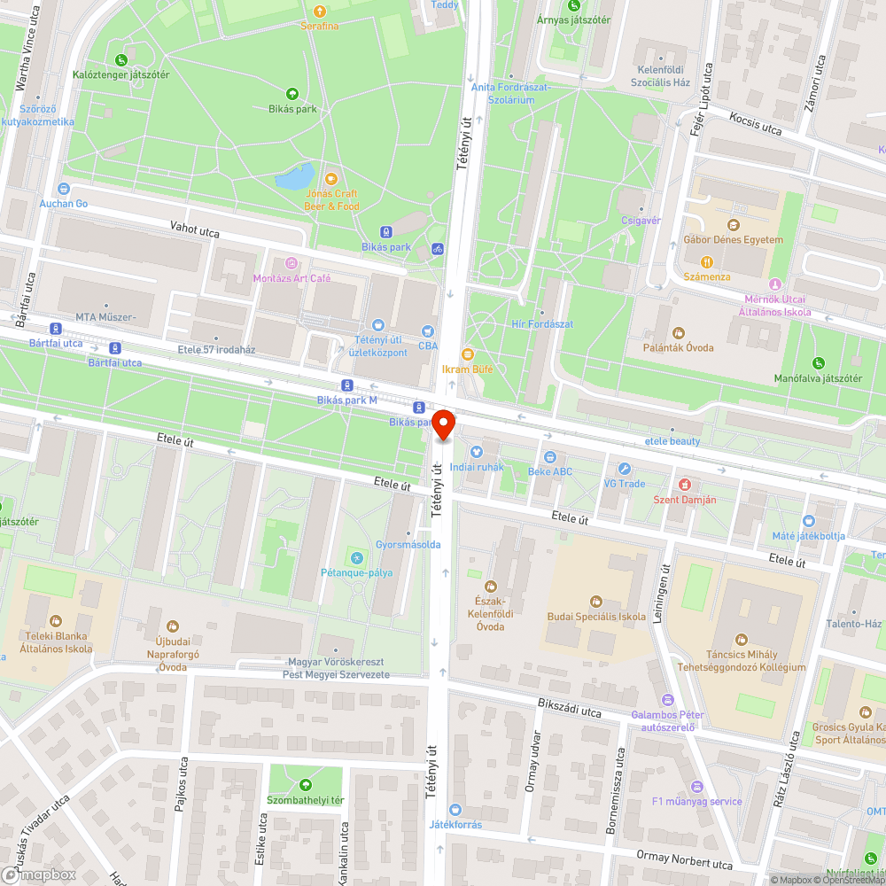 Kiszáradt fa bejelentés helye