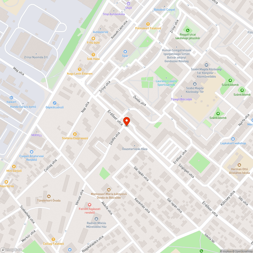 Útra belógó bokros terület. bejelentés helye