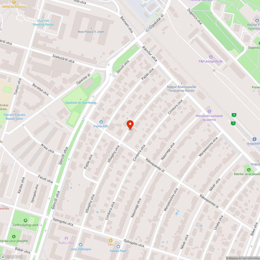 Kiszáradt fa bejelentés helye