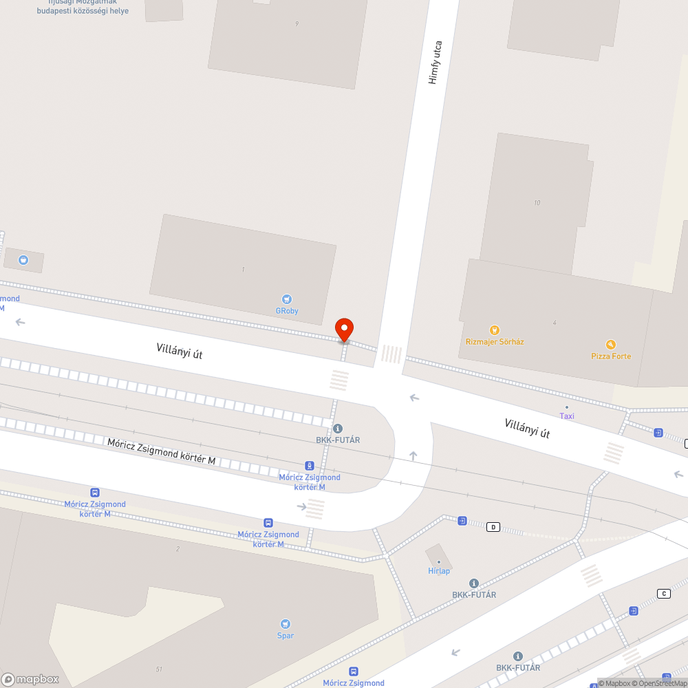 Megrongált tűzcsap bejelentés helye