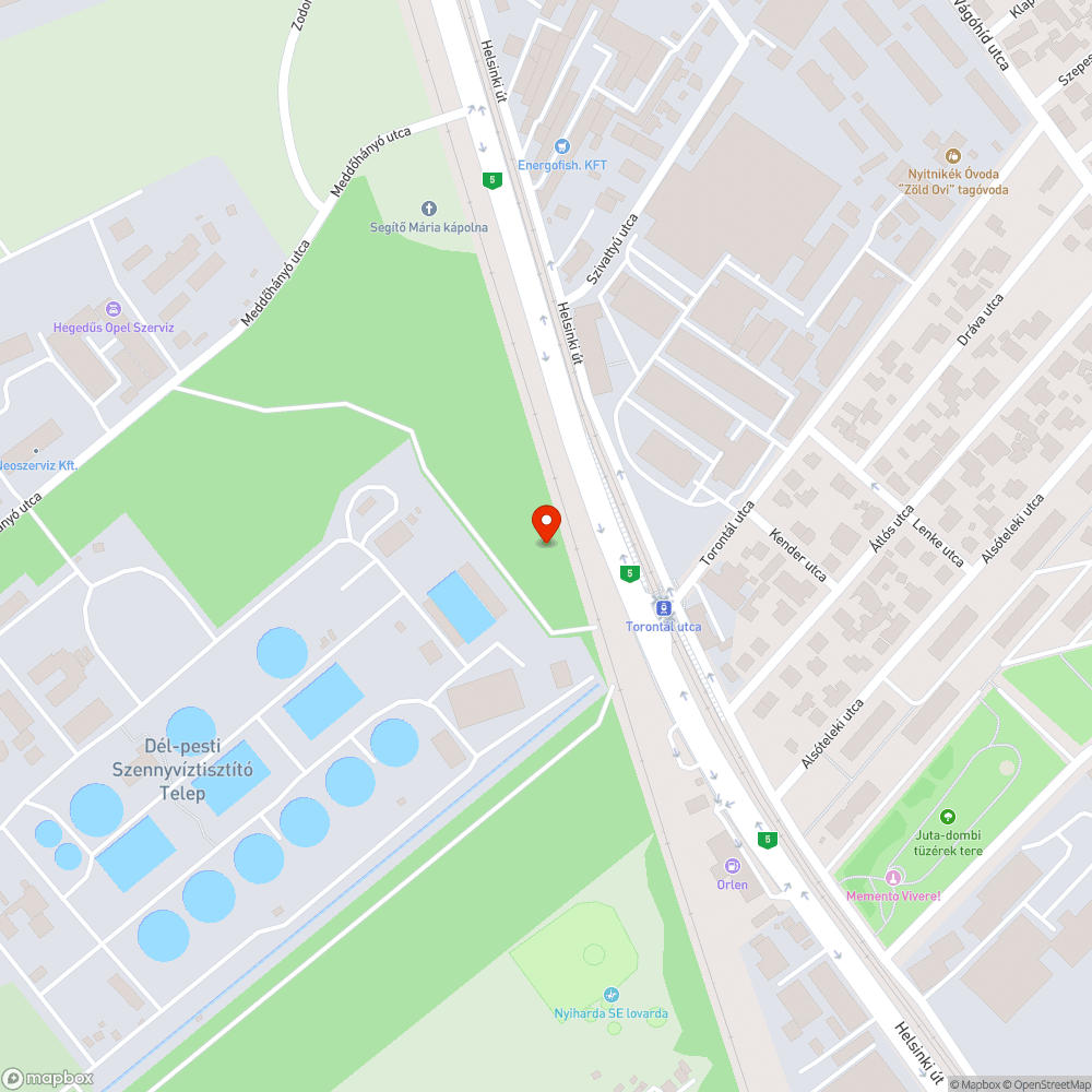 Elzáródott patak bejelentés helye