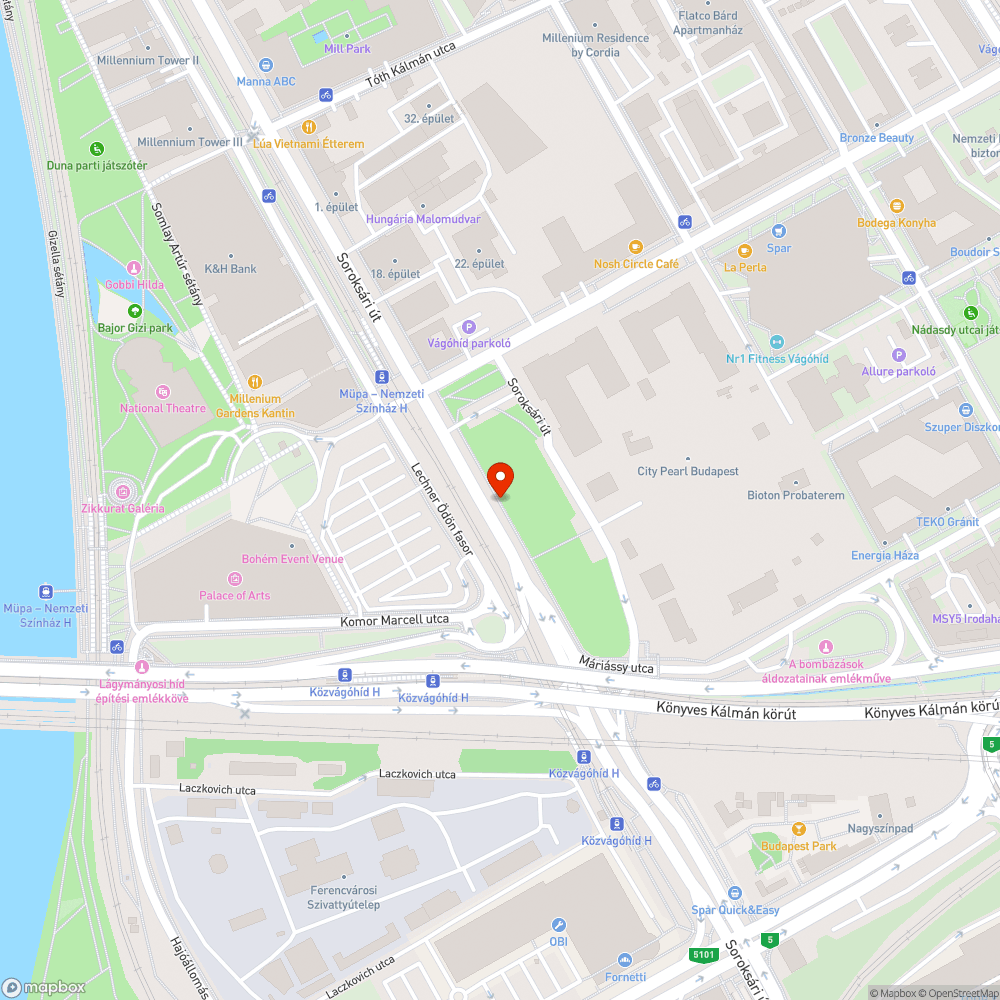 Erősen rongált tűzcsap bejelentés helye