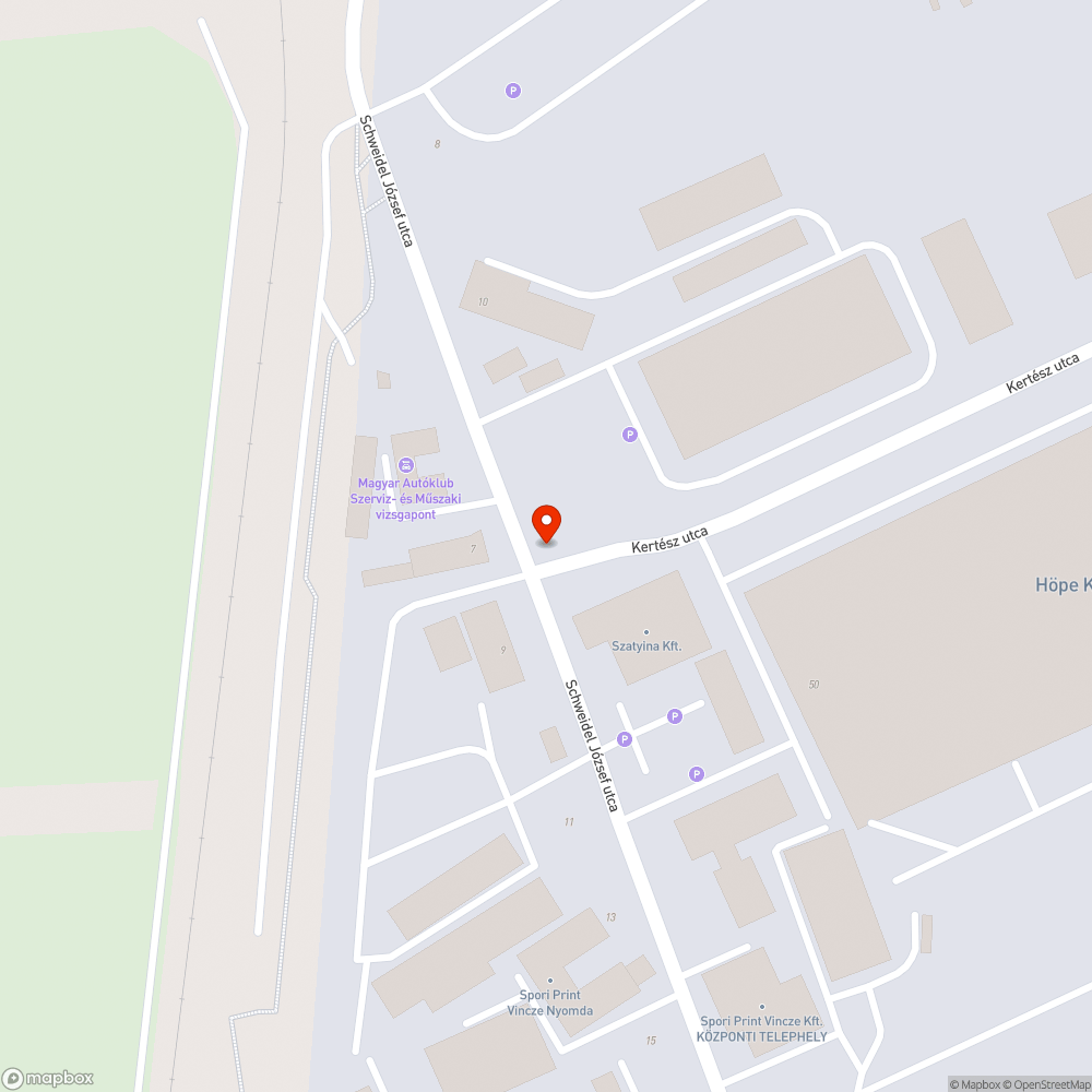 Kopott gyalogátkelő (Schweidel J. u.) bejelentés helye