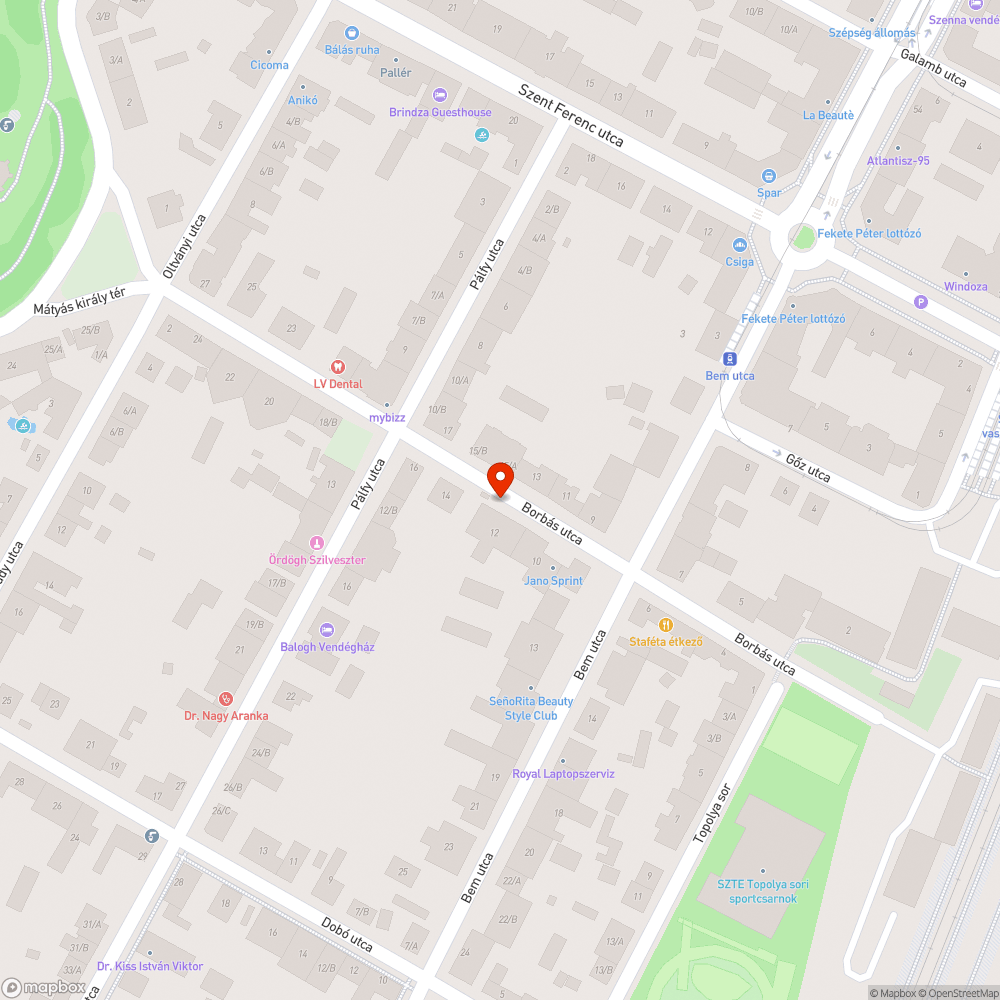 Megmetszett fa bejelentés helye