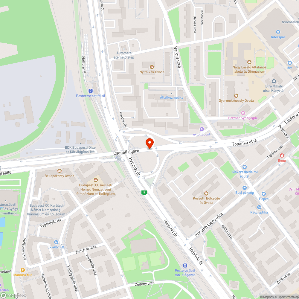 Híddiletáció hiányos, megsüllyedt bejelentés helye