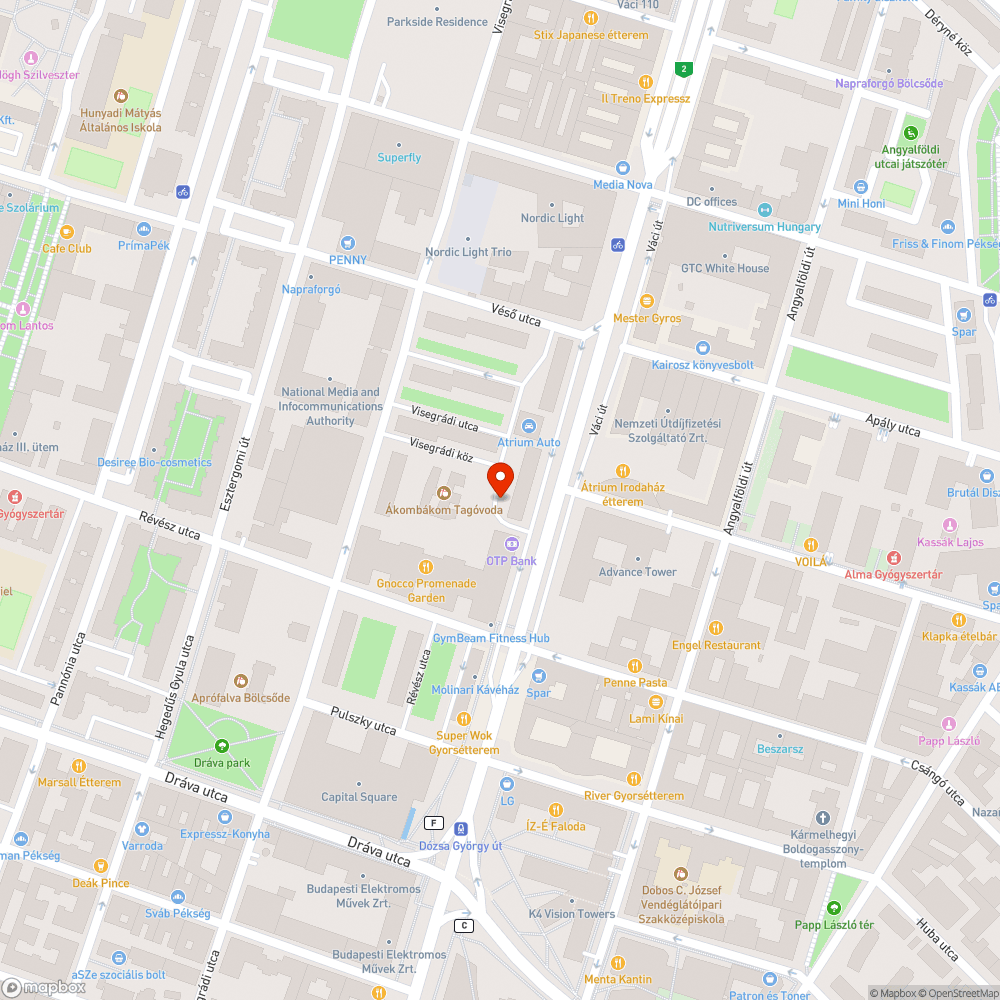 Kiszáradt fa a Visegrádi közben bejelentés helye