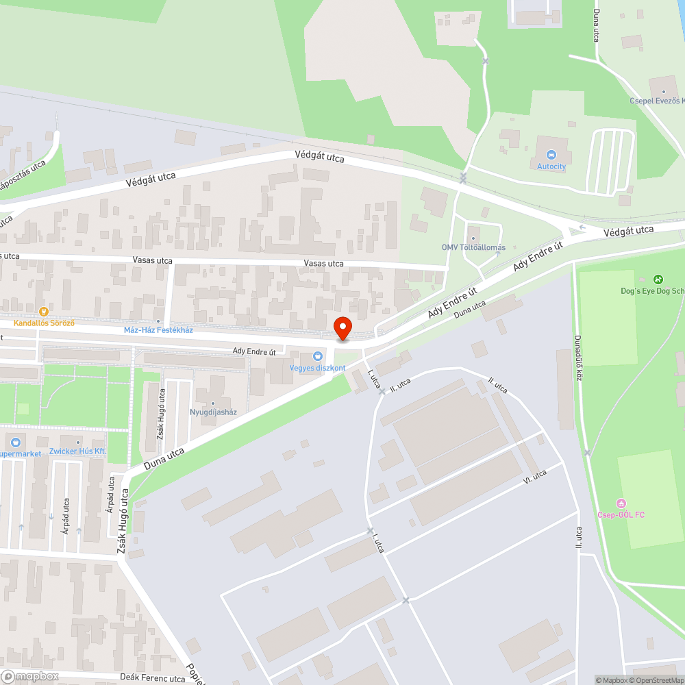 Beszakadt kerékpárút bejelentés helye