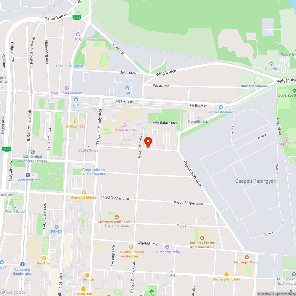 Elhagyott jármű bejelentés helye