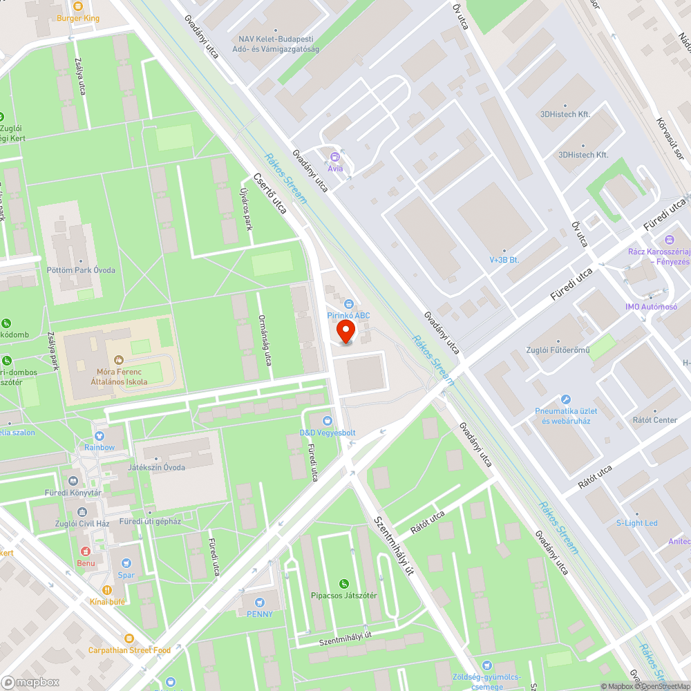 Rendszám nélküli, kék személygépkocsi bejelentés helye