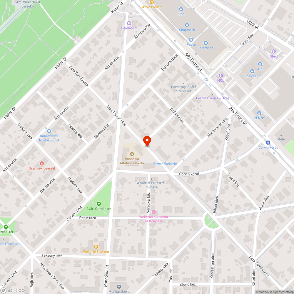 Iskola melletti kettérepedt, életveszélyes fa bejelentés helye