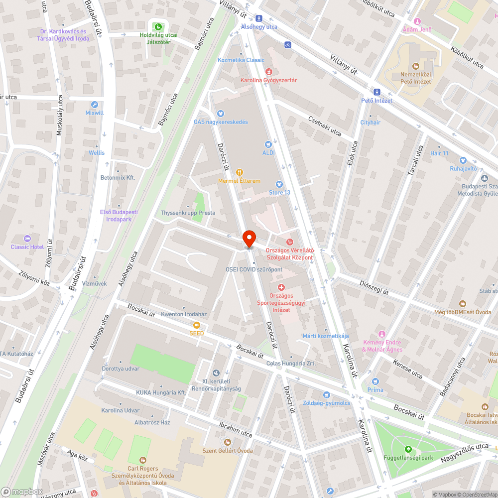 Sötét utca bejelentés helye