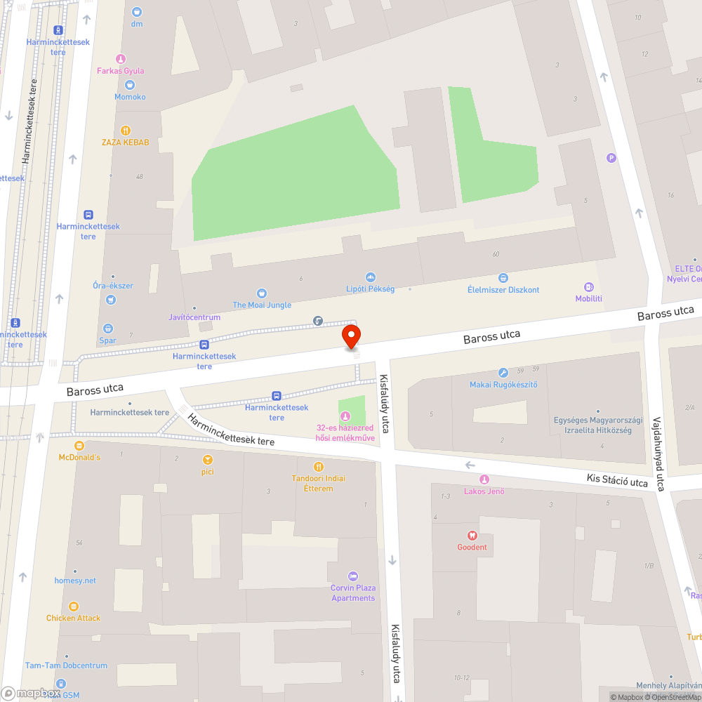 Kiszáradt kis fa bejelentés helye