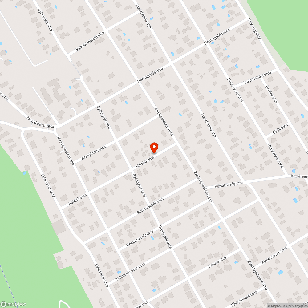 Gázszivárgás javítása után kátyú keletkezett bejelentés helye