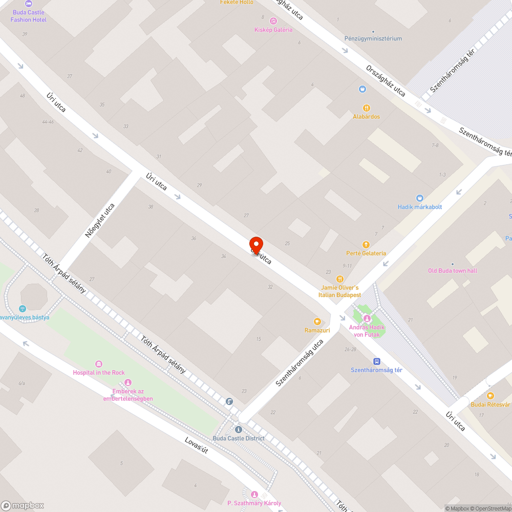 Az Úri utca úthibái bejelentés helye