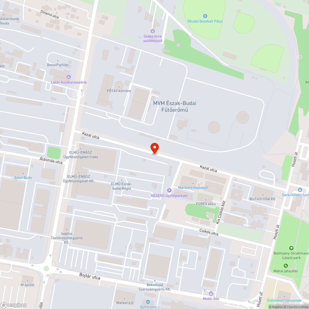 Mély kátyú a Kazal utcában bejelentés helye