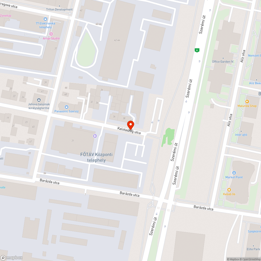 Úttest kátyú bejelentés helye