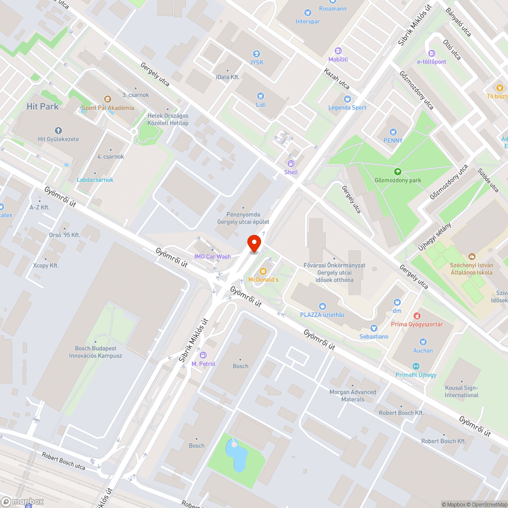 Kátyú a Sibrik Miklós úton bejelentés helye