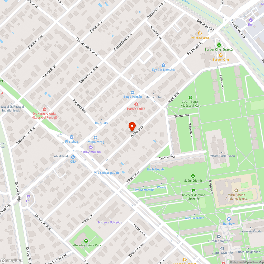 Kátyú az úton bejelentés helye