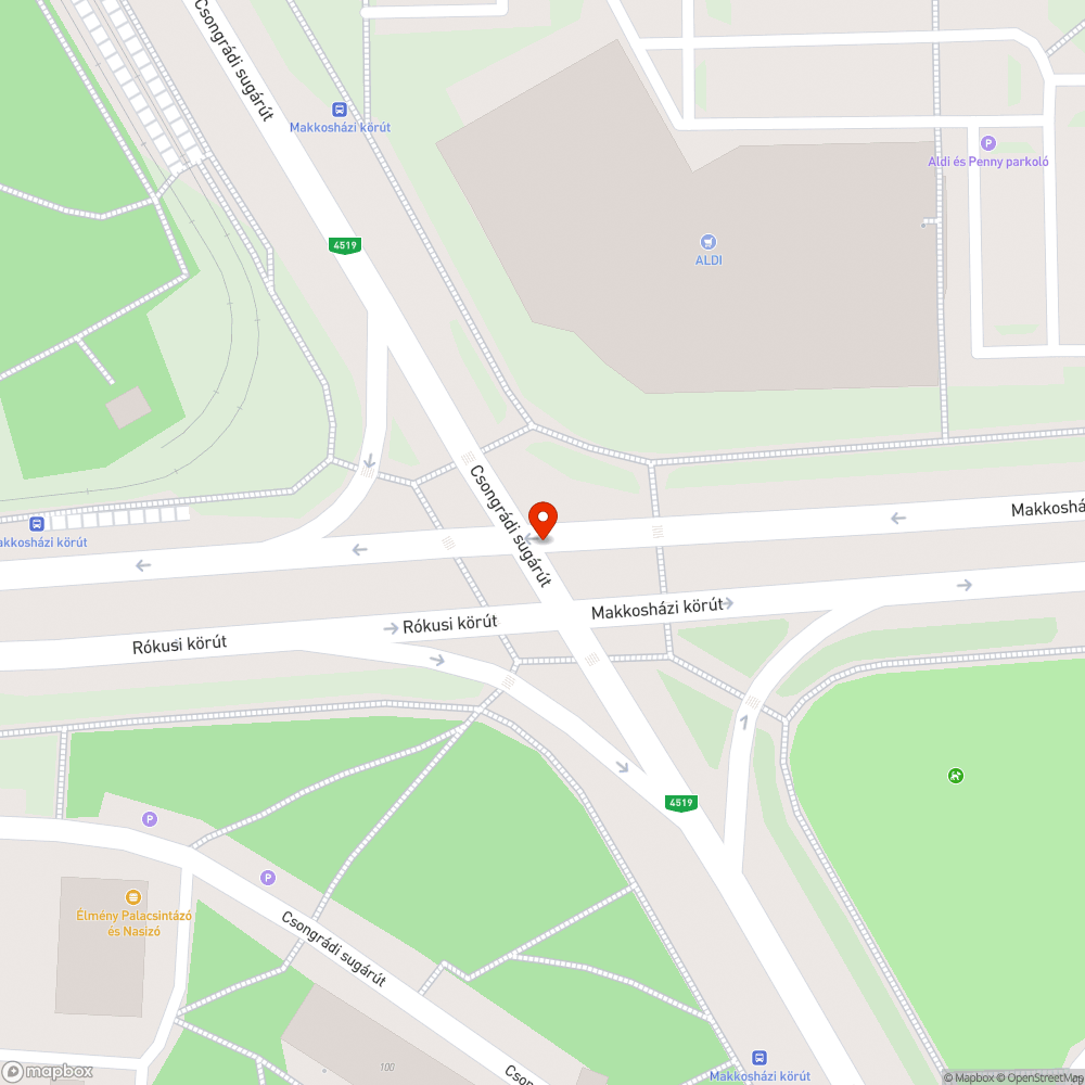 Kátyú a kanyarodó sávban bejelentés helye