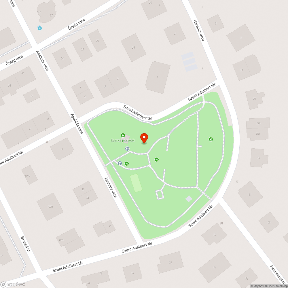 Szent Adalbert tér közösségi pad bejelentés helye