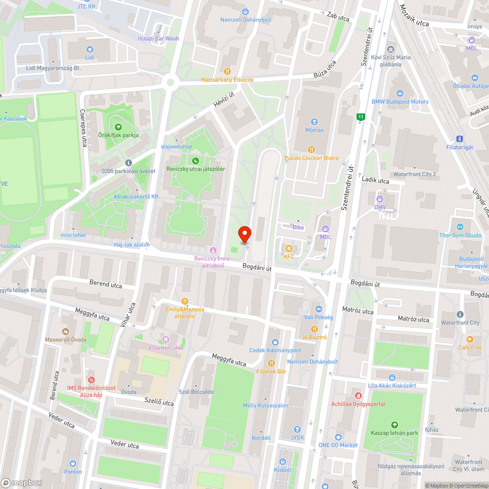 Kiszáradt fa! bejelentés helye