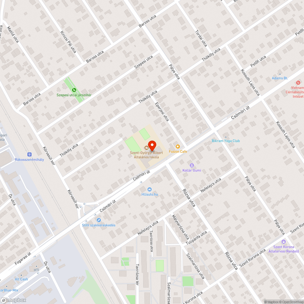 Kiszáradt fasor bejelentés helye