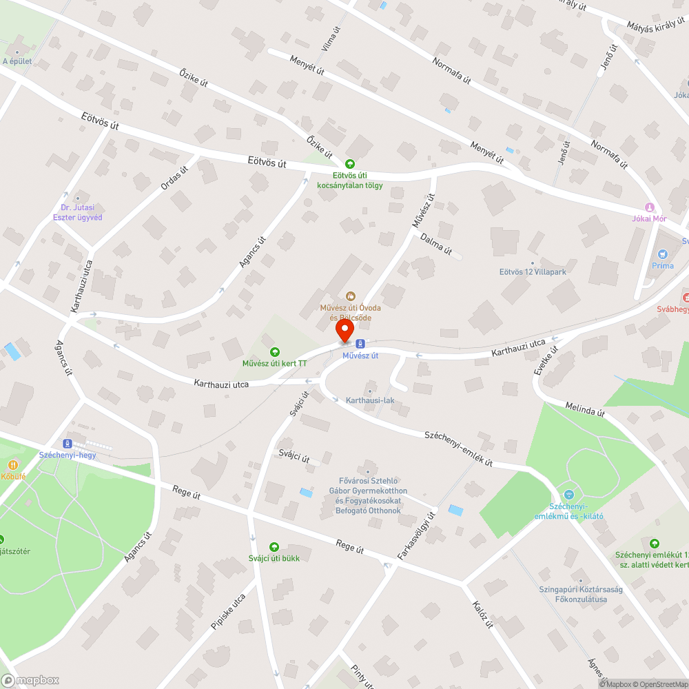 A Művész úti fogaskerekű megálló lépcsője bejelentés helye