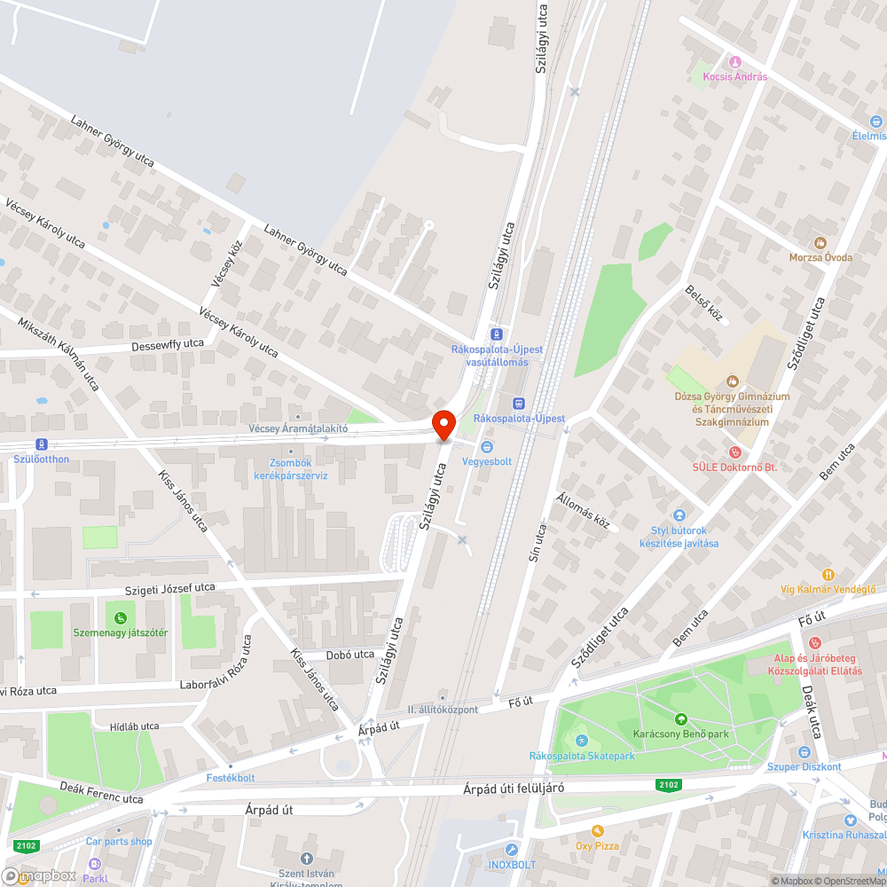 Leszűkített járda MÁV mellett bejelentés helye